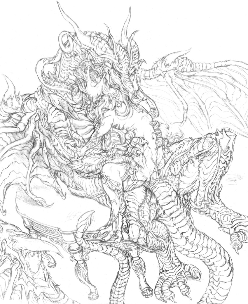 2010 dragon female from_behind grope horns internal licking male mariecannabis nude penetration penis pussy sex sketch spread_legs spreading straight tongue vaginal_penetration vaginal_penetration