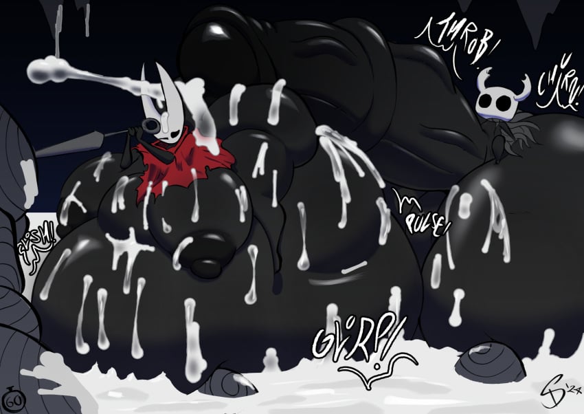 absurd_inflation anthro arthropod ass balls belly belly_inflation big_balls big_belly big_breasts big_butt big_penis bodily_fluids breasts cum duo female genital_fluids genitals hi_res hollow_knight hornet_(hollow_knight) huge_balls huge_belly huge_breasts huge_butt huge_cock huge_thighs hyper hyper_balls hyper_belly hyper_breasts hyper_genitalia hyper_penis immobile inflation insects male male/female melee_weapon nipples penis sex squealydealy sword team_cherry the_knight_(hollow_knight) thick_thighs weapon