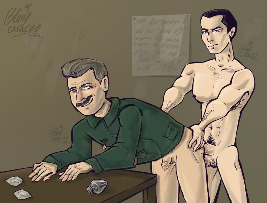 2boys age_difference doggy_style dominant_male gay_anal gay_sex hitler male/male nude old_man older_male penis_in_ass plug_(sex_toy) politics stalin stepan_bandera ukrainian