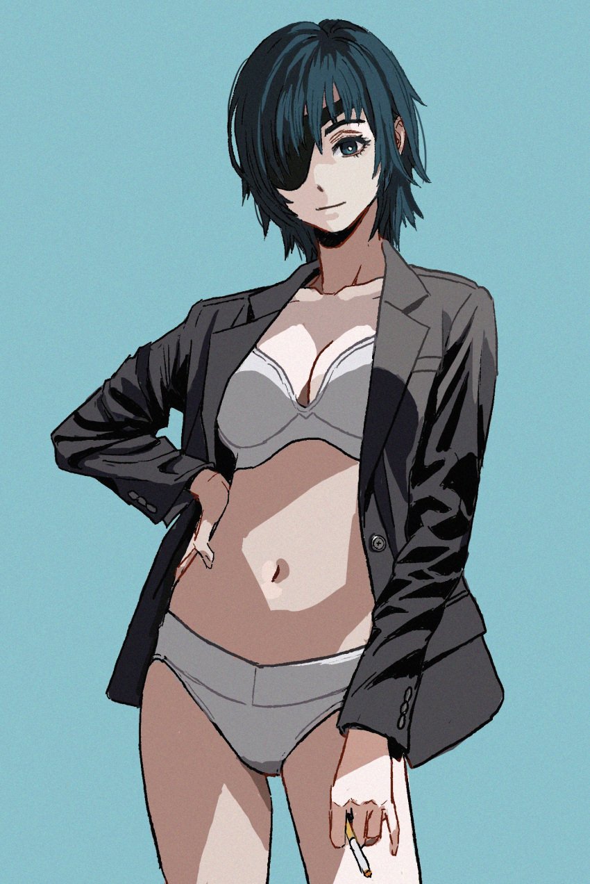 1girls absurd_res absurdres adult adult_female bare_belly bare_chest bare_hands bare_legs bare_midriff bare_navel bare_skin bare_thighs belly belly_button black_coat black_hair black_hair_female black_jacket black_topwear blue_background blue_eyes blue_eyes_female bra breasts busty busty_female busty_girl chainsaw_man cigar cleavage coat collarbone curvaceous curvaceous_body curvaceous_female curvaceous_figure curvaceous_hips curvy curvy_body curvy_female curvy_figure curvy_hips dot_nose exposed_belly exposed_chest exposed_legs exposed_midriff exposed_navel exposed_skin exposed_thighs eyepatch fair_skin female female_focus female_naked female_only fingers groin hair_over_one_eye half_naked half_nude high_resolution highres himeno_(chainsaw_man) hourglass_figure jacket lean_body lean_figure legs light-skined_female light-skinned light-skinned_female light_skin light_skin_female light_skinned light_skinned_female looking_at_viewer mature mature_female medium_breasts midriff naked naked_female naked_woman narrow_waist navel nude nude_female nudity open_coat open_jacket open_topwear panties partially_naked semi_nude shiren short_hair shoulders simple_background slender_body slender_waist slim_girl slim_waist smooth_skin solo standing thighs thin_waist topwear underwear upper_body white_bra white_panties white_pupils white_underwear wide_hips