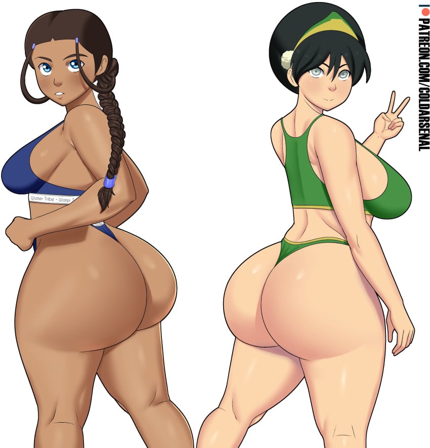 2girls ass avatar_the_last_airbender big_ass big_breasts big_butt black_hair blue_eyes blush bra brown_hair bubble_ass bubble_butt butt chocolate_and_vanilla coldarsenal curvy dark-skinned_female earth_kingdom fat_ass fat_ass_teen female female_only g-string g-string_only huge_ass huge_butt katara large_ass large_breasts light-skinned_female looking_at_viewer looking_back nickelodeon panties showing_off_ass smooth_skin teen teenage_girl teenager thick thick_ass thong toph_bei_fong voluptuous water_tribe waterbender wide_hips