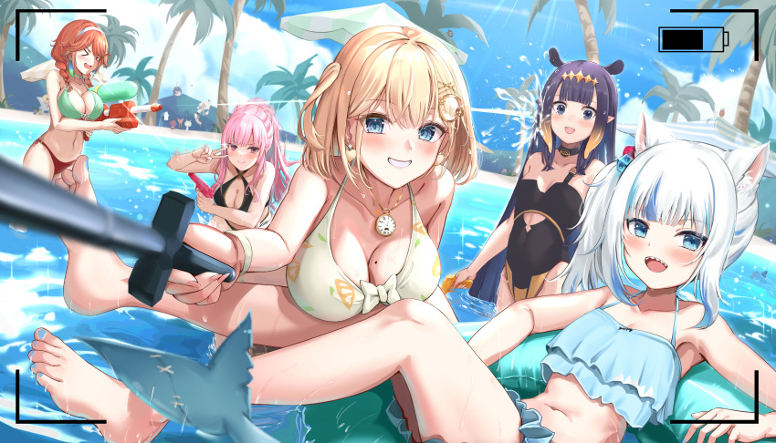 barefoot bikini blonde_female feet gawr_gura higher_resolution_duplicate hololive hololive_english hololive_myth holomyth impostor_(among_us) kuutamo mori_calliope ninomae_ina'nis pedicure tagme takanashi_kiara virtual_youtuber watson_amelia