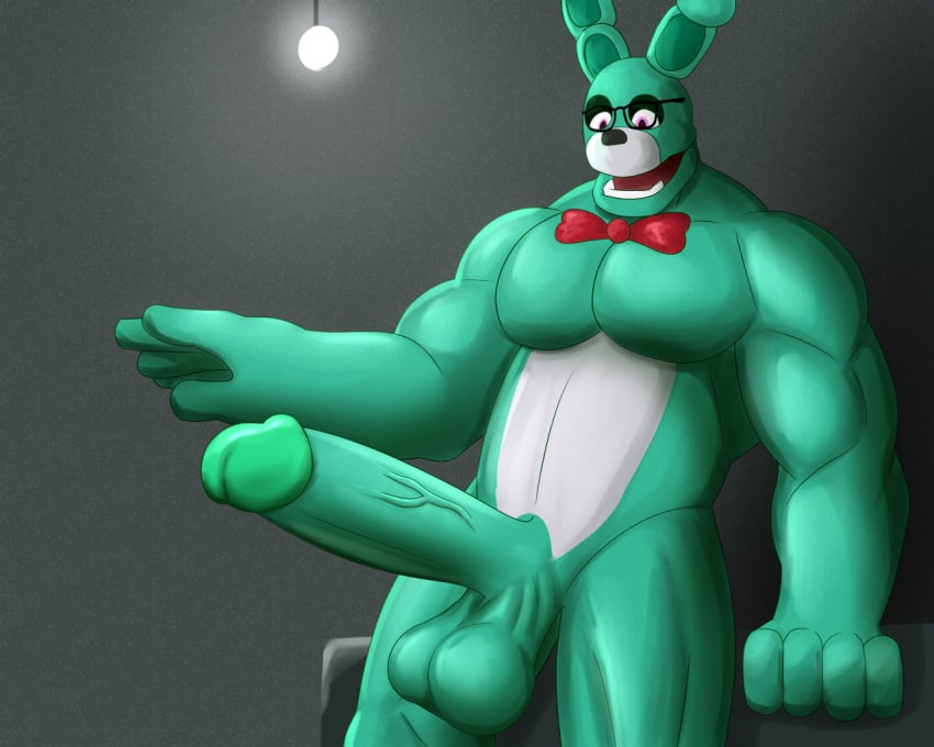 39_the_bunny anthro big_balls big_penis five_nights_with_39's hyper male_only muscular muscular_male rabbit