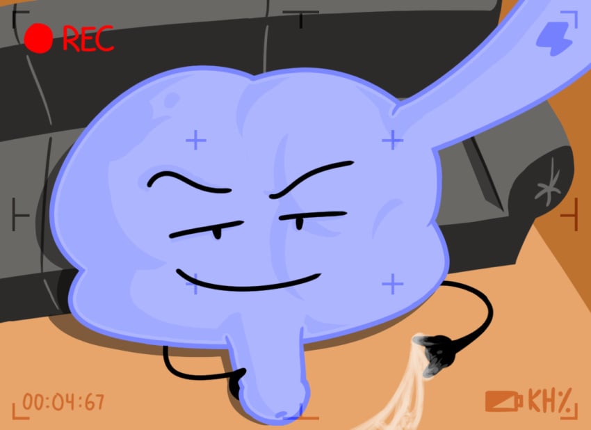 animate_inanimate battle_for_dream_island bodily_fluids camera camera_(bfdi) cum erection genital_fluids genitals humanoid_genitalia humanoid_penis kh kingheron_(artist) lube object_shows penis presenting solo winner_(bfdi)