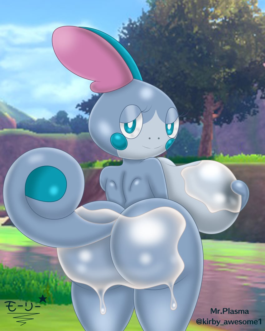 ass big_ass big_breasts big_butt blue_body blue_eyes blue_skin breast_grab breasts cum cum_in_ass cum_on_breasts cum_on_butt cute cute_face eyelashes female female_only huge_ass huge_breasts huge_butt mr._plasma naked nintendo nude nude_female pokémon_(species) pokemon shiny_pokemon sobble solo solo_female superstarplasma tail