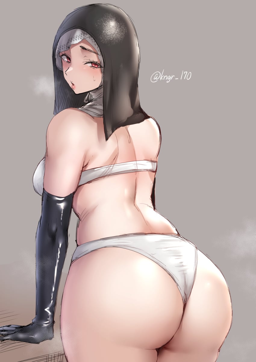 ass ass_focus big_ass big_butt bubble_butt butt elden_ring elden_ring_nightreign fat_ass fat_butt female female_focus female_only kanaguri_170 looking_at_viewer looking_back pale-skinned_female pale_skin red_eyes undertaker_(nightreign)
