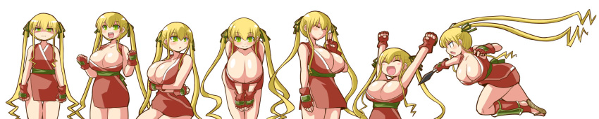 blonde_hair female flat_chest green_eyes huge_breasts itini-sanshi rozen_maiden shinku small_breasts tagme twintails