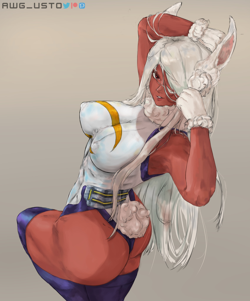 awg_usto big_ass miruko my_hero_academia rumi_usagiyama srgwr thick_thighs white_hair