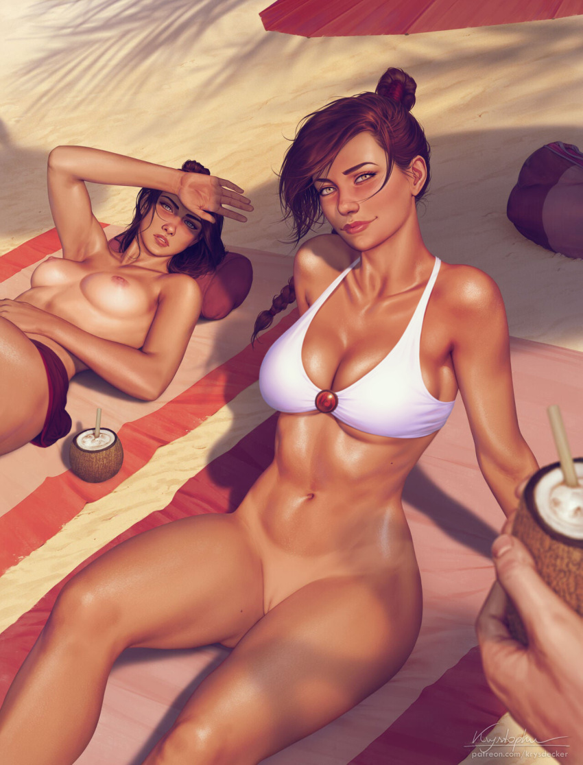 2022 2girls abs alcohol areolae arm_support artist_signature asian_female athletic_female auburn_hair avatar_the_last_airbender barely_visible_genitalia beach beach_bag beach_towel big_breasts blue_eyes bob_cut braided_ponytail breasts breasts_apart brown_hair casual_nudity cocktail coconut coconut_drink completely_nude confident drinking_straw earth_kingdom edit feet_out_of_frame female_only fire_nation fit fit_female friends grey_eyes head_on_pillow head_tilt holding_object innie_pussy krysdecker krystopher_decker light-skinned_female lipstick long_hair looking_at_viewer lying lying_down lying_on_back medium_breasts medium_length_hair messy_hair multiple_girls naked nipples nonsexual_nudity nude nude_female nudist_beach outdoor_nudity pale-skinned_male patreon_username perky_breasts pina_colada ponytail pov pussy realistic relaxing sensual shading_eyes shaved_pussy shoulder_length_hair sitting smile smiling_at_viewer suki summer sun sunbathing sunny sweat swimsuit tan_edit tanned_female tanned_skin thick_thighs toned_female topknot topless towel ty_lee umbrella