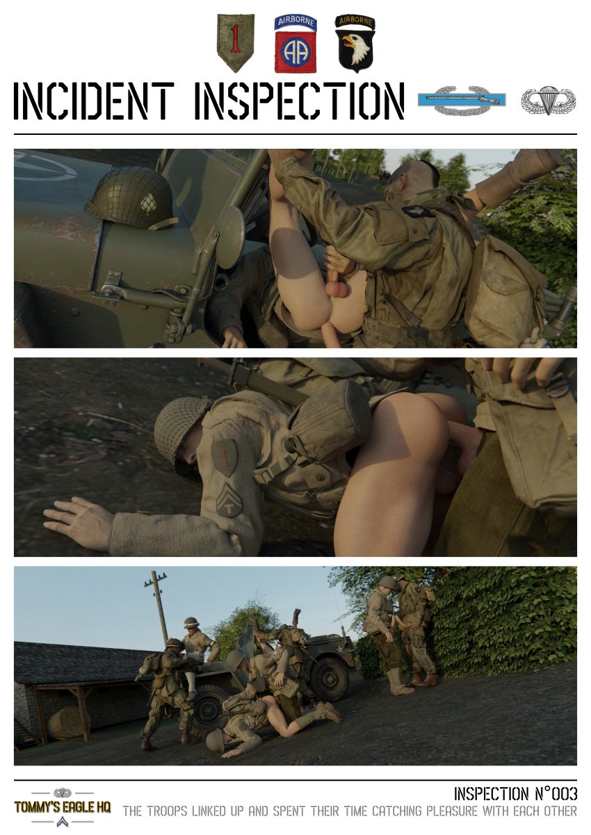 8boys airborne ammo_belt ammo_pouch anal anal_insertion anal_penetration anal_sex balls balls_out_of_pants blowjob blue_sky boots bottomless bottomless_male brown_boots brown_bottomwear brown_uniform call_of_duty_ww2 canteen clothed clothed_male clothing cock_in_ass dat_ass dat_butt day daytime dick_in_ass doggy_style equipment fellatio frottage frotting gaiters gay gay_blowjob gay_orgy gay_sex gear green_headwear green_helmet hand_on_another's_leg hand_on_head hand_on_helmet hand_on_knee hand_on_penis hands_on_knees headgear headwear helmet holding_leg human human_male human_only infantry infantryman jeep jerking jerking_off jerkingoff kneeling legs_apart legs_raised legs_up light-skinned_male light_skin light_skinned_male male male/male male_ass male_only male_penetrating male_penetrating_male male_with_male males_only masturbating masturbating_while_penetrated masturbation military_helmet military_uniform multiple_boys nice_ass on_all_fours on_knees orgy orgy_sex outdoors outside outside_sex paratrooper penetration_from_behind penile_penetration penis penis_in_ass penis_out penis_out_of_pants penis_penetration penises_touching sex sex_from_behind sex_in_vehicle soldier soldier_helmet soldiers sucking sucking_penis thick_ass thick_thighs tommys_eagle_hq uniform vehicle world_war_2 ww2 yaoi