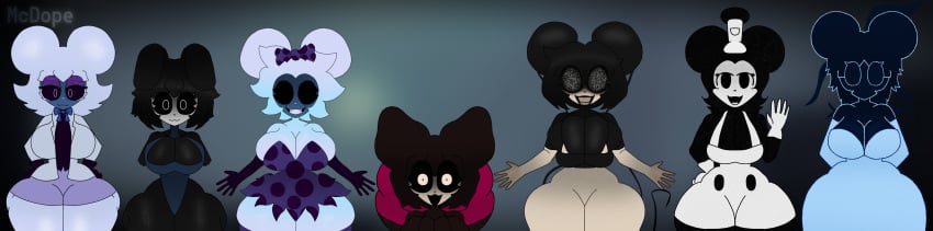 7girls artist_logo artist_name five_nights_at_freddy's five_nights_at_treasure_island five_nights_in_anime huge_ass huge_breasts mcdope_(artist) mcnutz_(artist) mickaline_(mcnutz) oblitus_casa original_characters oswald_the_lucky_rabbit photo-negative_mickey purple_eyeshadow tagme the_face thick_thighs