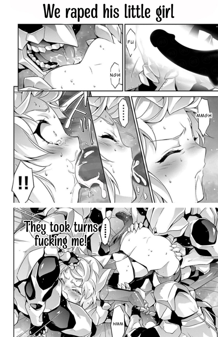 1girls black_and_white blonde_hair blowjob comic cum cum_in_mouth cum_on_face cunnilingus doggy_style edit fellatio female forced forced_oral gangbang gangrape group group_sex handjob_while_penetrated heroine implied_sex jinrouki_winvurga licking manga monochrome official_art penetration penis rape sex sex_from_behind short_hair tears teenager text tsunashima_shirou villain_on_hero