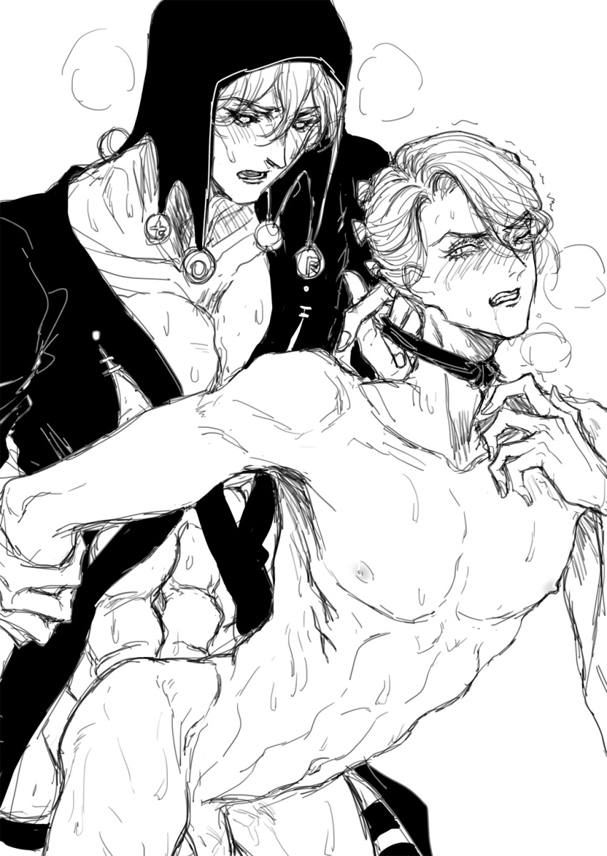 2boys anal blush clothed/nude gay jojo's_bizarre_adventure khaos_(artist) male male/male male_nipples male_only male_penetrated male_penetrating_male nude_male one_eye_closed penetration prosciutto risotto_nero vento_aureo yaoi