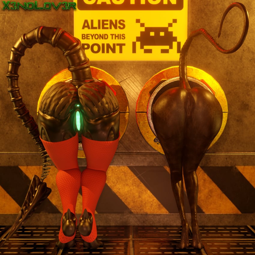 1:1 2021 2girls 3d absurd_res alien alien_(franchise) anus ass bent_over big_butt black_body butt clothed clothing detailed_background digital_media_(artwork) duo english_text excella faceless_character faceless_female female female_only female_xenomorph genitals glowing glowing_anus glowing_genitalia glowing_pussy grey_body hi_res huge_filesize humanoid monster multiple_girls muscular muscular_female nude partially_clothed pussy rear_view text thekidxeno thick_thighs through_wall wide_hips xenomorph