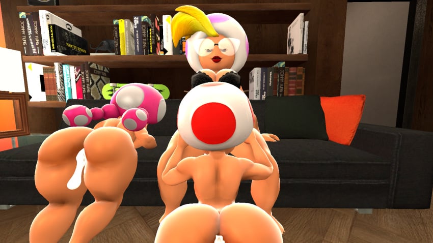 1boy 1futa 1girls 3d 3d_(artwork) after_sex ass back balls big_ass big_breasts big_butt big_penis big_thighs black_bra blonde_hair bra breasts butt closed_eyes cum cum_in_ass dickgirl dickgirl/male erection fellatio female futa_on_male futanari glasses jolene_(paper_mario) light-skinned_female light-skinned_futanari light-skinned_male light_skin lips lipstick male male_sucking_futa mario_(series) mushroom mushroom_humanoid naked nintendo no_nose nude paper_mario penis pigtails red_lipstick self_upload source_filmmaker thick thick_ass thick_butt thick_hips thick_thighs toad_(mario) toadette twintails whoram wide_hips