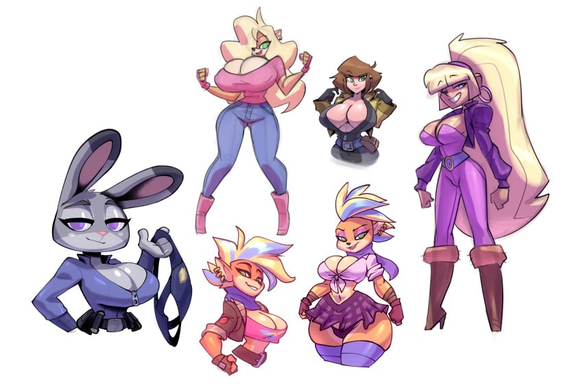 2022 6+girls 6girls activision anthro april_o'neil april_o'neil_(tmnt_1987) ass big_ass big_breasts bigdad blonde_hair boots breasts brown_hair bunny_ears bunny_girl cleavage cleavage_overflow clenched_fist clenched_fists clenched_hand clenched_hands clothed clothing counterpart crash_(series) crash_bandicoot_(series) crash_bandicoot_4:_it's_about_time crossover darnact disney disney_channel disney_xd dyed_hair eyeshadow fat_ass female female_only gravity_falls green_eyes hair_over_one_eye hands_up heel_boots heeled_boots heels hi_res high_heel_boots high_heels high_resolution highres huge_ass huge_breasts human humanoid judy_hopps large_breasts long_blonde_hair long_hair looking_at_viewer multiple_girls naughty_dog pacifica_northwest panties pirate_tawna police_hat police_officer police_uniform police_vest policewoman ponytail purple_eyes revealing_clothes schoolgirl_uniform short_blonde_hair short_brown_hair short_hair skirt smooth_skin stockings straight_hair tawna_bandicoot tawna_bandicoot_(crash_4) teenage_mutant_ninja_turtles thick thick_ass thick_legs thick_thighs thighs tmnt_1987 white_background zootopia