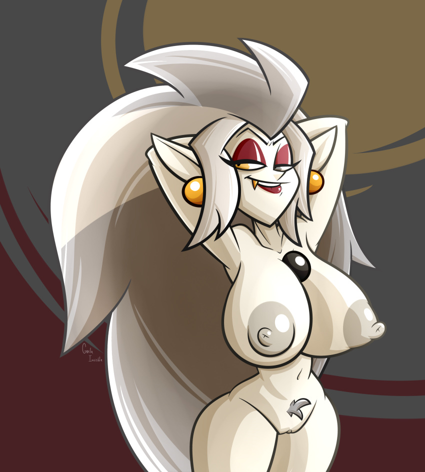 big_breasts biting_lip breasts_bigger_than_head disney disney_channel eda_clawthorne gilf gorila_invisible_(artist) milf straight_hair the_owl_house white_skin witch_(the_owl_house)