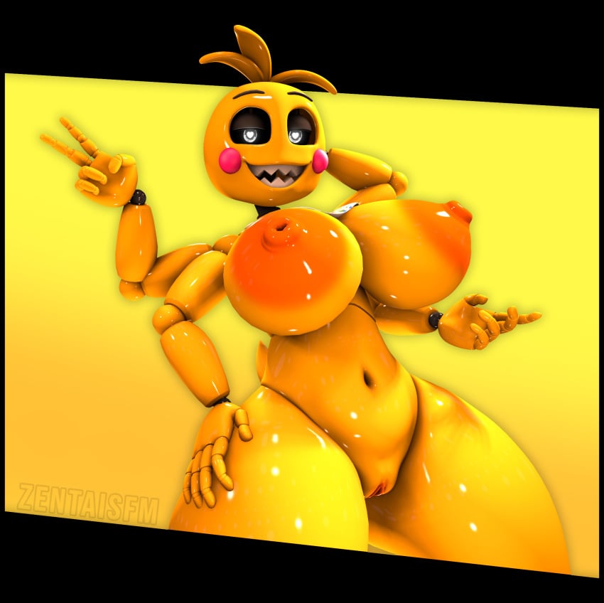 <3_eyes 2022 3d 3d_(artwork) 4_arms 5_fingers animatronic areola artist_name avian bib big_breasts bird blush blush_stickers breasts chicken digital_media_(artwork) female fingers five_nights_at_freddy's five_nights_at_freddy's_2 galliform gallus_(genus) genitals gesture hand_behind_head hand_on_hip heart hi_res looking_at_viewer lovetaste_chica machine multi_arm multi_limb navel nipples nude orange_areola orange_nipples phasianid pussy robot scottgames sharp_teeth smile smiling_at_viewer solo teeth thick_thighs toy_chica_(fnaf) toy_chica_(love_taste) v_sign video_games wide_hips yellow_body zentaisfm