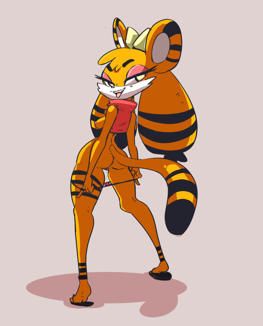 1girls absurd_res amhidden anthro ass back_view dou_(diives) felid female female_only looking_at_viewer looking_back narrowed_eyes nude nude_female open_mouth pantherine panties_down pulling_down_panties small_breasts smiling_at_viewer solo solo_female tail tiger tiger_ears tiger_stripes tiger_tail tongue_out xingzuo_temple yellow_eyes