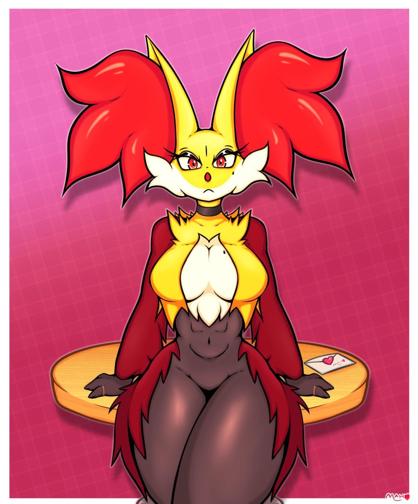 big_breasts breasts delphox female furry mahoxy mahoxy_(artist) pokémon_(species) pokemon tagme thick_thighs