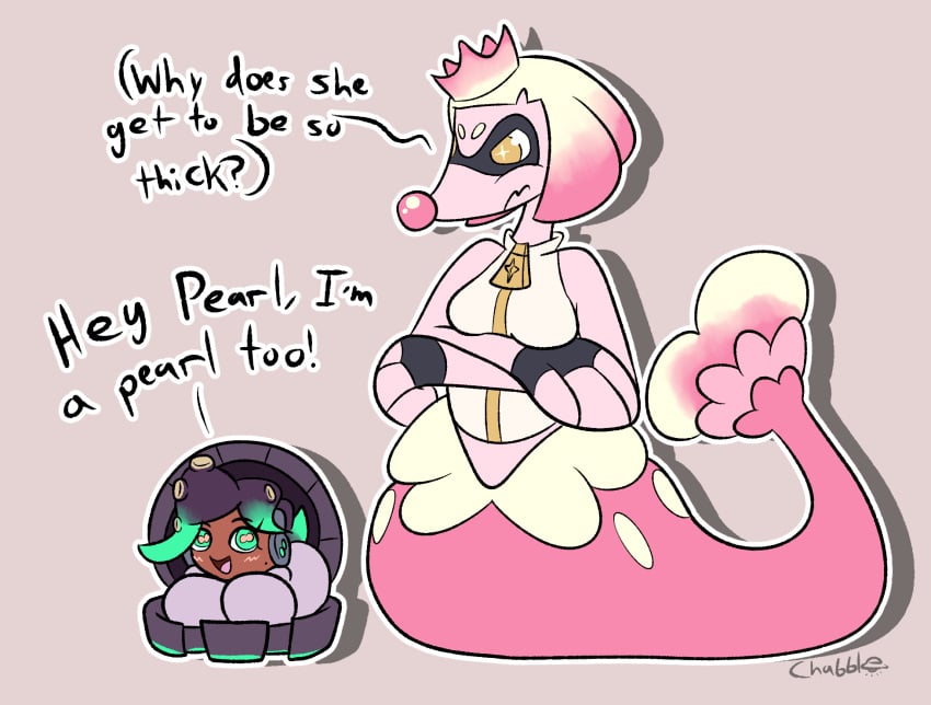 after_transformation chabble clam clamperl crown envy grumpy happy jealous marina_(splatoon) pearl_(splatoon) pokemon_(species) post_transformation primarina seal species_transformation splatoon tentacle_hair