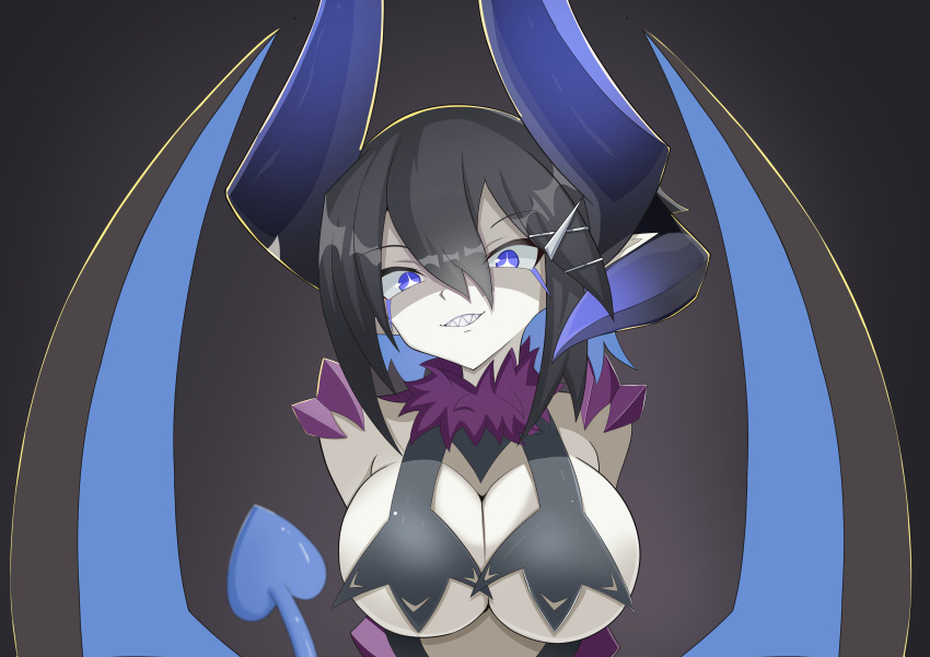 asagi_asagiri breasts demon_girl demon_horns demon_wings disgaea disgaea_rpg heart-shaped_tail large_breasts nippon_ichi_software octpus_tako overlord_asagi skimpy_clothes