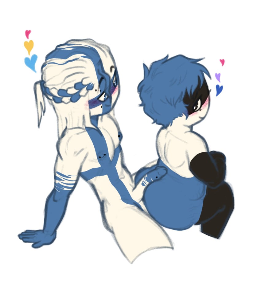 1boy 1girls big_ass big_butt big_penis blush chubby chubby_female countryhumans countryhumans_girl estonia_(countryhumans) fat_ass female finland_(countryhumans) height_difference kingofkinks male pierced_genitals pierced_nipples piercings size_difference