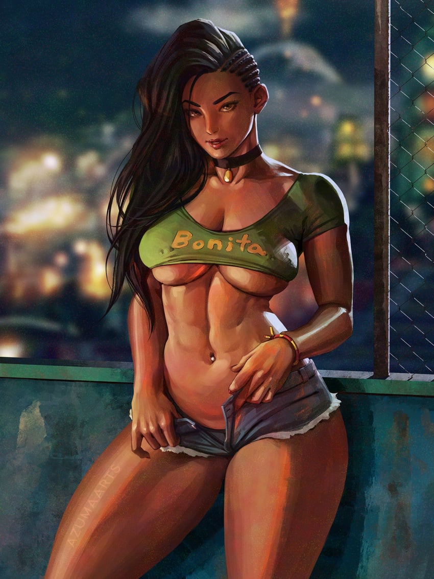 1girls abs ass azuma_yasuo azumaarts belly_button_piercing big_ass brazilian brazilian_female breasts bubble_butt busty capcom curvaceous curvy curvy_ass curvy_body curvy_female curvy_figure dark-skinned_female dark_skin female huge_ass large_ass laura_matsuda navel_piercing pierced_belly_button pierced_navel solo street_fighter street_fighter_v thick_thighs thong voluptuous voluptuous_female