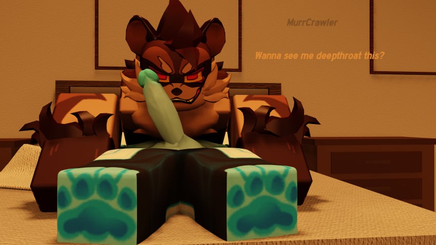 3d 3d_(artwork) bandit_(kaiju_paradise) byte_(molecular_breakdown) erection gay kaiju_paradise molecular_breakdown murrcrawler penis roblox roblox_game speech text watermark