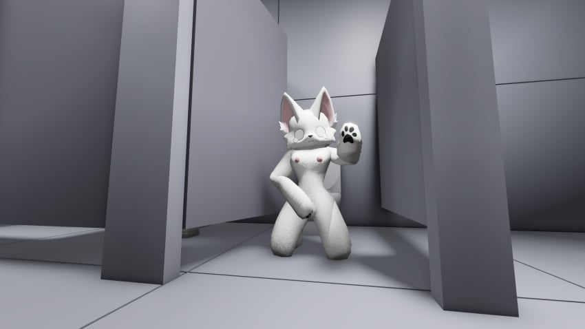 3d bathroom fur furry furry_only masturbation quitamase roblox robloxian scary_face self_upload white_fur