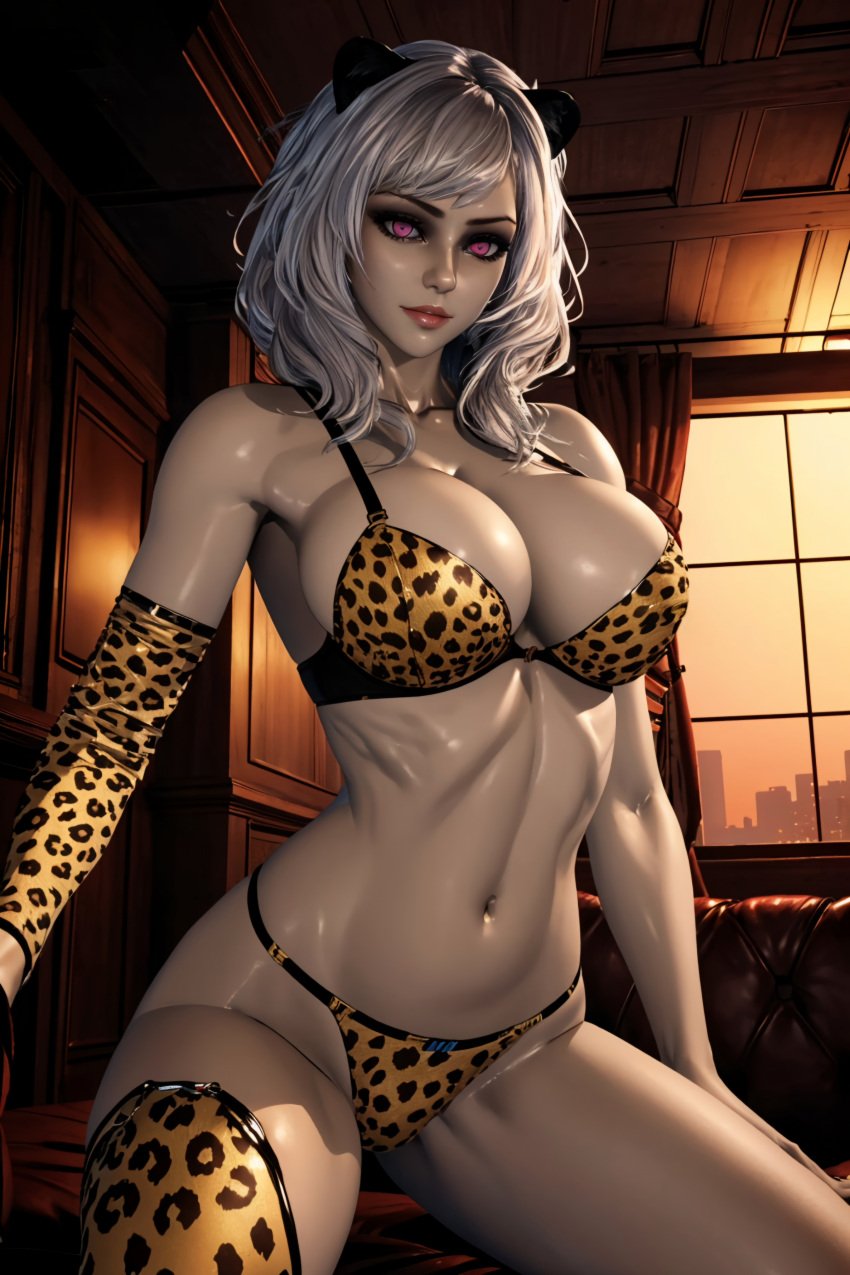 ai_generated bikini cheetah_print cheetah_print_bikini cheetah_print_bra cheetah_print_thong cheetah_print_underwear civitai dark_fantasy detached_sleeves erect_nipples erect_nipples_under_clothes goth goth_girl gothic gothicc mascara miss_velina more_at_source nipples_visible_through_clothing ottodai pale pale-skinned_female pale_skin pink_eyes screenshot tagme vampire vampire_girl vampire_mansion vampiress white_body white_hair white_skin