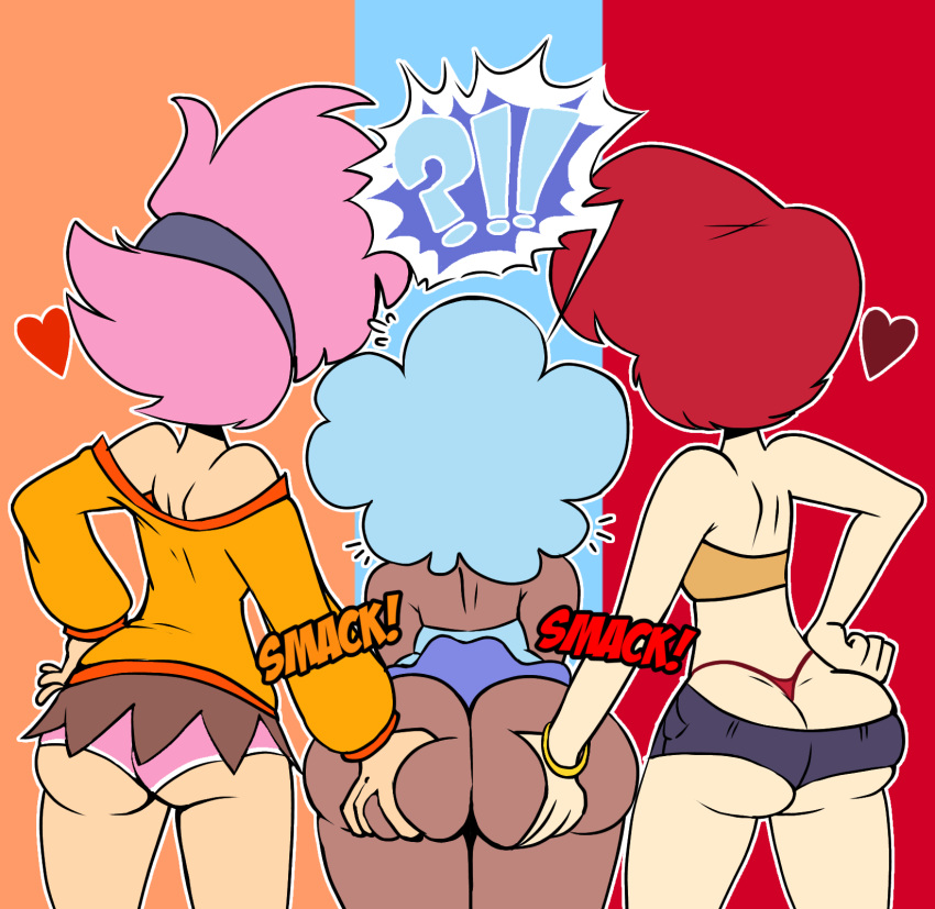 3girls ass battle_for_dream_island big_ass bubble_(bfdi) bubble_ass bubble_butt clothed dykes enormous_ass female fuck_you_tag_your_shit_right fully_clothed grabbing_ass huge_ass humanized interracial lesbian match_(bfdi) object_shows panties pencil_(bfdi) picknpull tagme