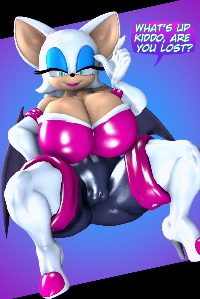 1girls 3d 3d_model alternate_breast_size breasts english_text female female_only high_heel_boots high_heels mobian mobian_(species) mobian_bat rouge_the_bat sega solo sonic_(series) sonic_adventure_2 sonic_the_hedgehog_(series) text theashsfm thick_thighs