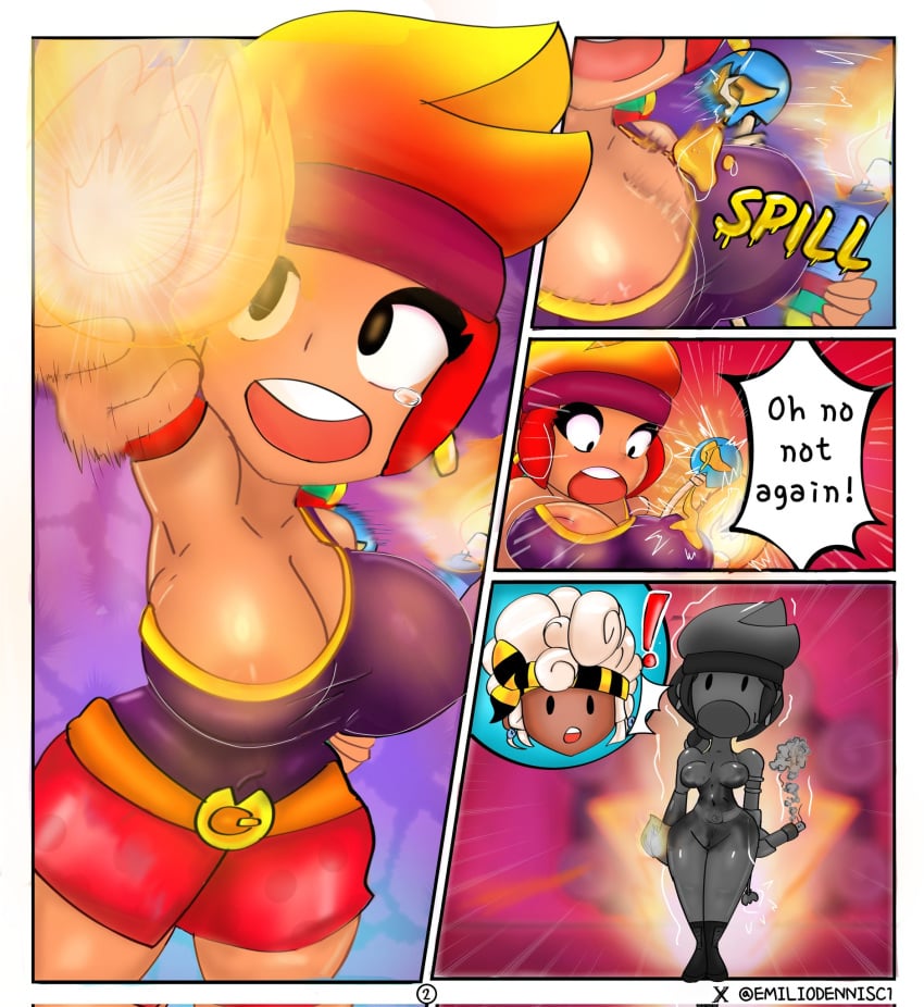 amber_(brawl_stars) brawl_stars comic delionc1_(artist) emiliodennisc1 maisie_(brawl_stars)