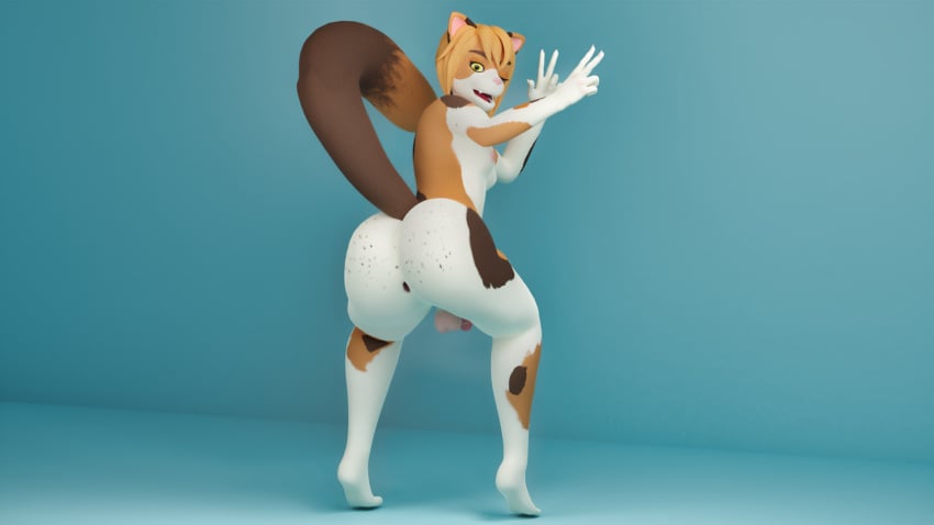 3d_(artwork) anthro anus ass big_butt blender_(software) digital_media_(artwork) domestic_cat felid feline felis from_behind_position fur gesture girly hi_res huge_butt itazura_(artist) looking_at_viewer male mammal myles_(nuttinpurrsonal) nipples one_eye_closed orange_body orange_fur presenting presenting_hindquarters raised_tail sex solo source_filmmaker tabby_cat v_sign wide_hips wink winking_at_viewer