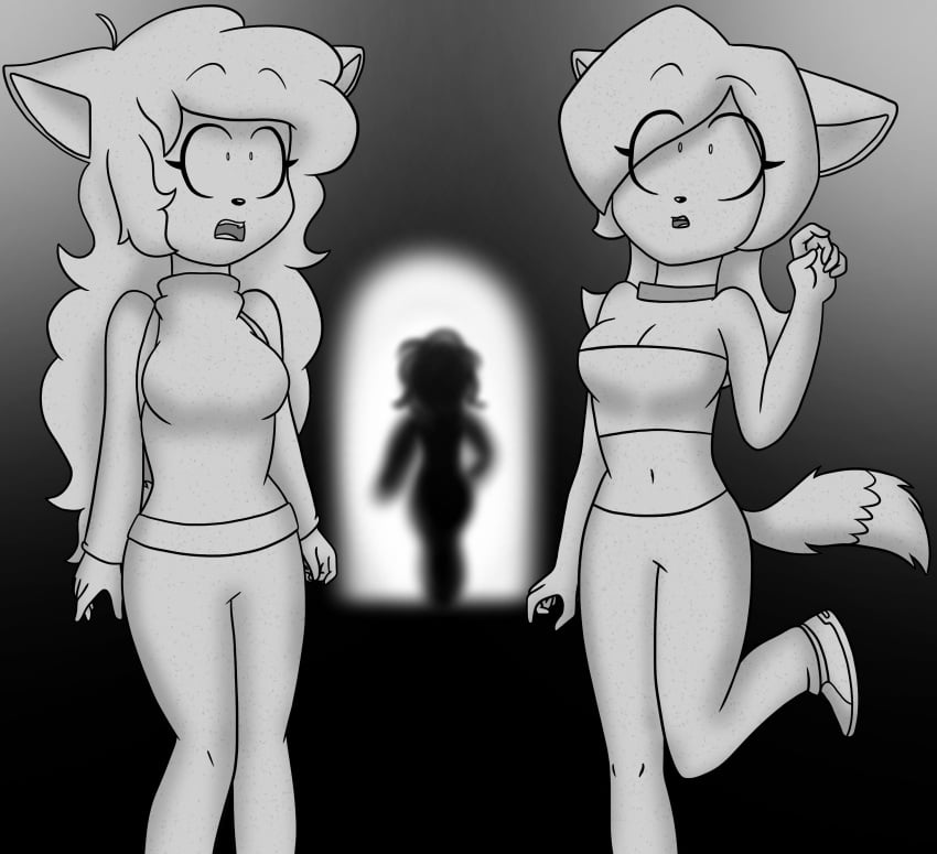 3girls anthro anthro_only cam_frefer9 comic comic_page dana_frefer9 exploration female female_only frefer9 furry furry_only halloween haunted_house holidays page_4 petrification statue turned_to_stone