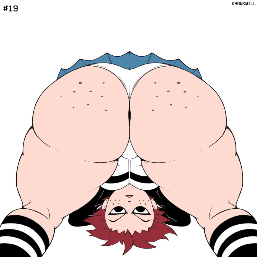 1girls ass big_ass big_butt bubble_butt dat_ass fat_ass freckles freckles_on_ass huge_ass huge_butt kim_pine krowkwill large_ass large_butt panties pawg red_hair scott_pilgrim short_hair short_skirt skirt solo solo_female solo_focus thick thick_thighs thighs underwear white_panties