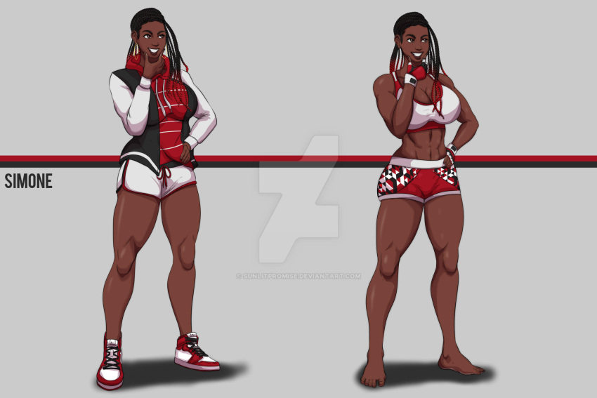 1girls american athletic athletic_female beat,_prey,_love big_breasts breasts busty curvaceous curvy dark-skinned_female dark_skin eyelashes eyes female fighter fit fit_female fitness hair hips huge_breasts large_breasts lewdcelot martial_artist mixed_martial_arts muscles muscular muscular_female simone_williams thick thick_legs thick_thighs thighs toned toned_body toned_female voluptuous wide_hips