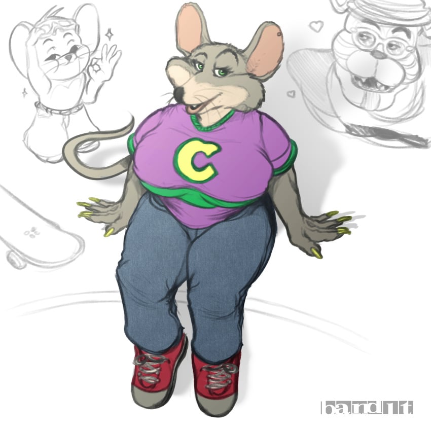 1:1 absurd_res anthro band1tnsfw big_breasts bottomwear breasts chuck_e_cheese chuck_e_cheese_(franchise) clothing denim denim_clothing digital_drawing_(artwork) digital_media_(artwork) female five_nights_at_freddy's footwear freddy_(fnaf) full-length_portrait gesture hi_res jeans jerry_mouse lips long_nails looking_at_viewer mammal mascot metro-goldwyn-mayer mouse mtf_crossgender murid murine ok_sign overweight pants portrait rat rodent rule_63 scottgames shirt shoes sitting skate_park skateboard sneakers solo t-shirt thick_bottom_lip thick_thighs tom_and_jerry topwear video_games wide_hips