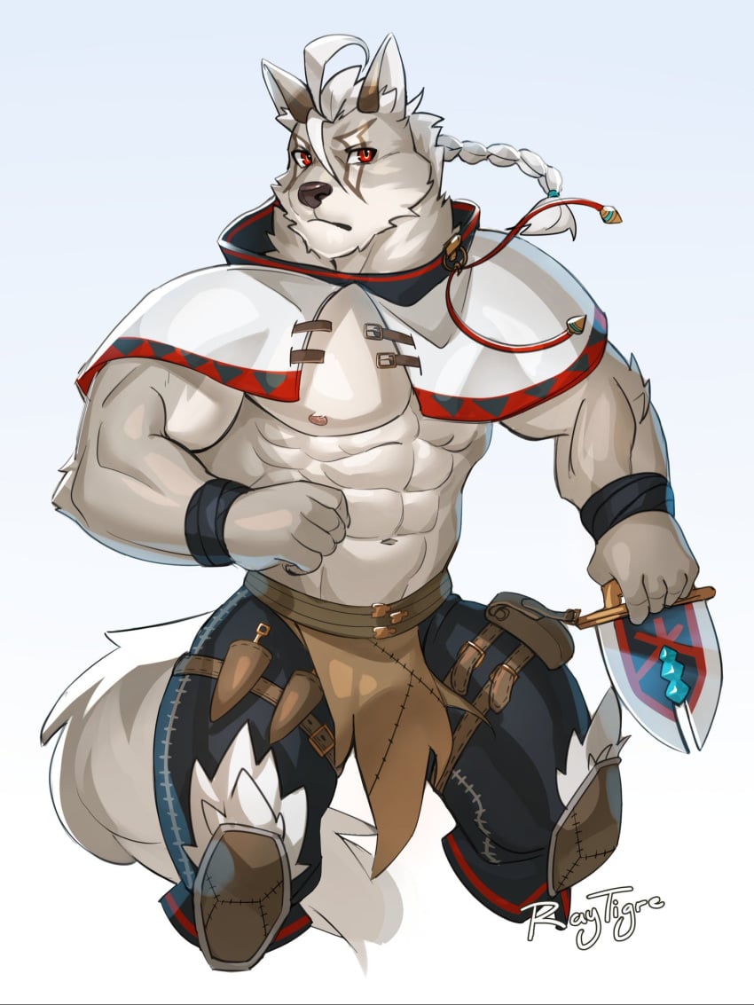 1male abs anthro anthro_only bara biceps big_brother broad_shoulders cloak cygames daddy dilf furry furry_male furry_only gray_fur humanoid humanoid_hands kemono klaus_(world_flipper) male male_only manly muscular muscular_anthro muscular_male nipples pecs r_tigre_(artist) raytig12 raytigre thick_legs thick_thighs thighs tight_fit tight_pants uncle warrior wolf wolf_ears wolf_humanoid wolf_man wolf_tail world_flipper zaddy