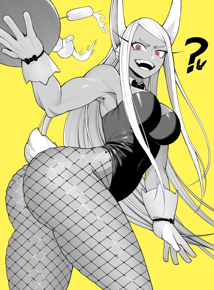 1girls alternate_costume ass big_ass blonde_female breasts bunny_girl bunnysuit dark-skinned_female dark_skin dat_ass female female_only female_solo ko_koyap latex leotard looking_at_viewer medium_breasts miruko my_hero_academia revealing_clothes rumi_usagiyama shiny_clothes solo solo_female solo_focus tight_clothing