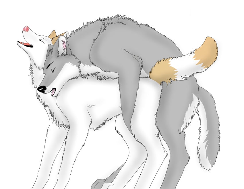 airisu canine closed_eyes doggy_style female feral male open_mouth sex straight wolf