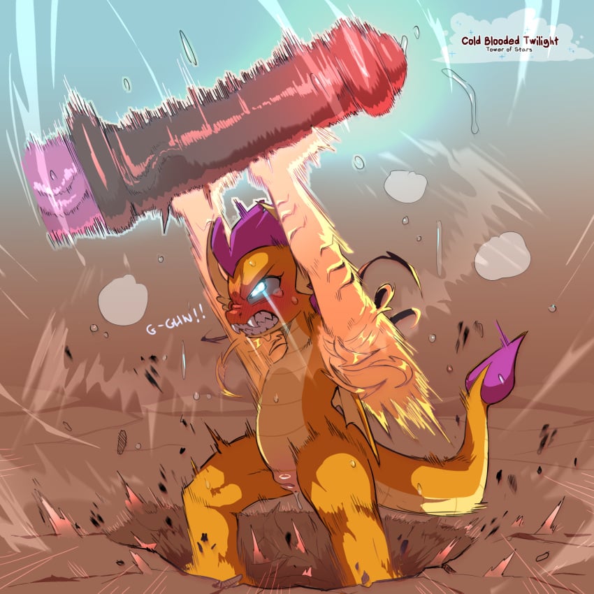 1:1 2026 animal_genitalia anthro artist_logo artist_name big_penis black_text blush blush_lines bodily_fluids clenched_teeth cloaca cloaca_juice cold-blooded-twilight detailed_background disembodied_penis dragon duo english_text equid equine erection fangs female friendship_is_magic genital_fluids genitals glowing glowing_eyes gynomorph hasbro hi_res holding_object holding_penis holding_up horizontal_cloaca horn impact impact_crater intersex logo looking_up magic mammal medial_ring motion_lines multicolored_penis my_little_pony mythological_creature mythological_equine mythological_scalie mythology nude nude_female orange_body penis precum purple_body purple_penis scalie smolder_(mlp) spade_tail standing steam sweat tail tears teary_eyes teeth text twilight_sparkle_(mlp) unicorn vaginal_fluids vein veiny_penis vulva wings