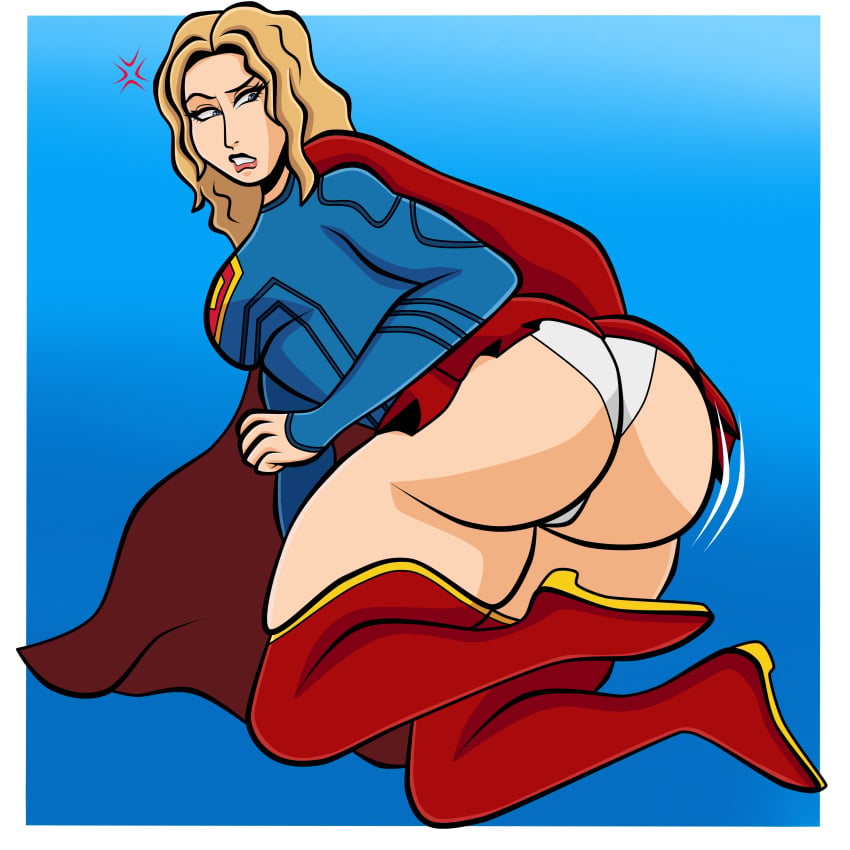 1girls ass big_ass big_butt blonde_hair blueartfiend boobs breasts butt clothed clothed_female dc dc_comics dcu female female_only kara_zor-el large_ass panties skirt supergirl supergirl_(dcu) thick_ass thick_thighs thighs upskirt