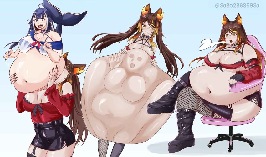 2girls breasts digested digested_prey digestion fatal fatal_vore female female_only impression indie_virtual_youtuber sa80286859sa shylily sinder_(vtuber) snuff virtual_youtuber vore vtuber weight_gain