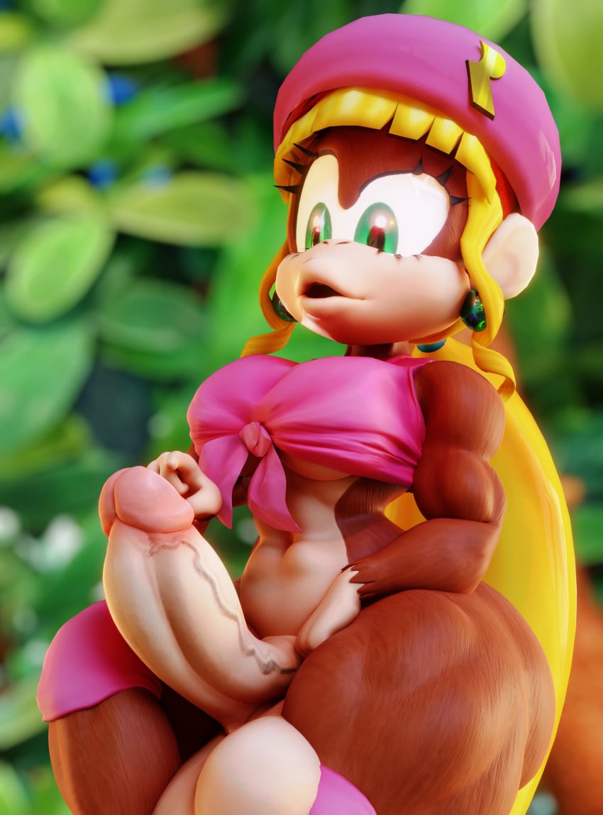3d anthro bottomless diag34k dixie_kong donkey_kong_(series) futanari muscular_futa thick_thighs