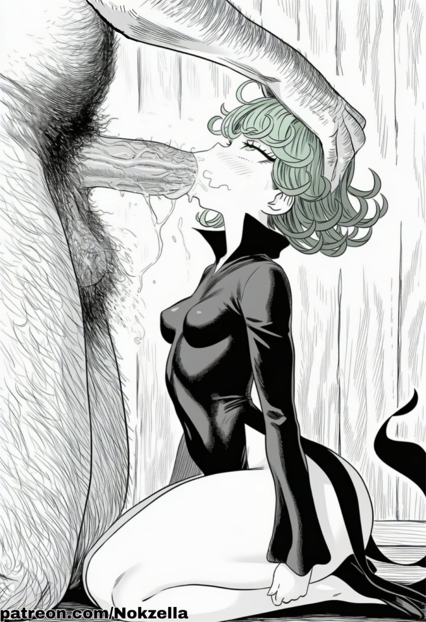 :>= ai_assisted blowjob blowjob_face fellatio hand_on_another's_head hand_on_head head_grab irrumatio kneeling kneeling_oral_position looking_up male_pubic_hair nokzella one-punch_man oral oral_penetration oral_sex penis_in_mouth saliva saliva_drip stray_pubes stray_pubic_hair sucking sucking_penis tatsumaki thick_thighs tongue tongue_out tongue_out_blowjob