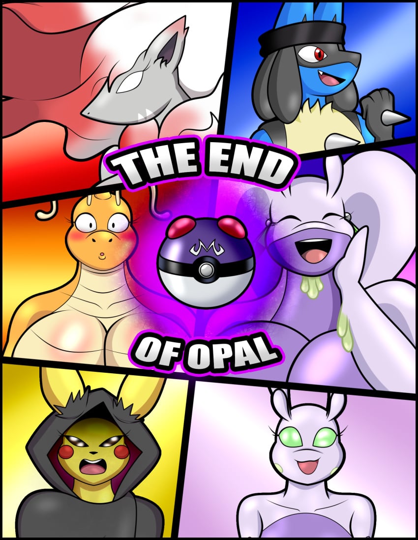 al_gx big_breasts blue_body breasts casual_nudity comic cover_page crimson_(al_gx) dragonite furry goodra grey_body hisuian_zoroark lucario master_ball mature_female medium_breasts mother_and_daughter nintendo opal_(al_gx) orange_body pikachu pokemon pokemon_(species) purple_body sliggoo slime yellow_body zoroark