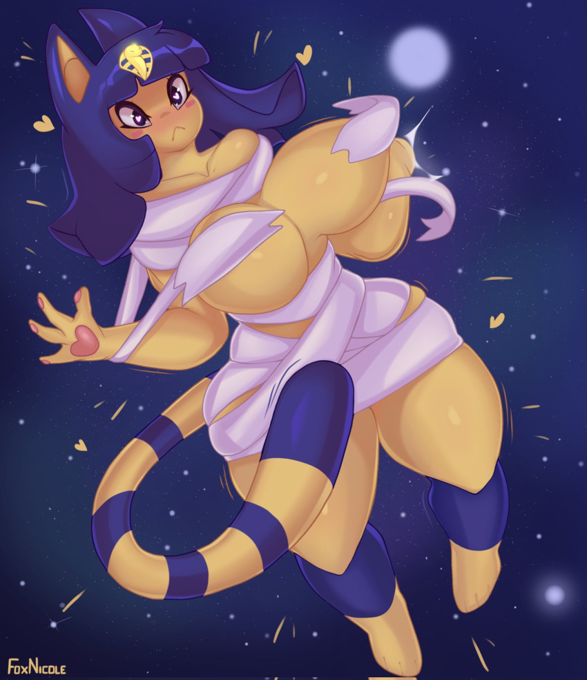 animal_crossing ankha big_breasts breasts foxnick12 nintendo tagme thick_thighs thighs year_request