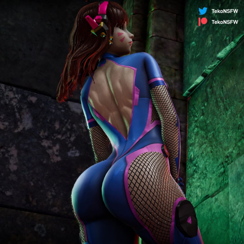 1girls 3d ass big_ass d.va female_only fit_female job light-skinned_female overwatch prostitution rear_view solo_female tekonsfw thick_thighs wet_skin